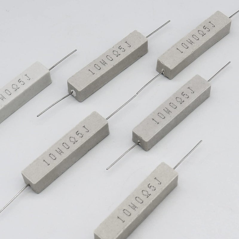 Dimlove 10 PCS 10w 0.5 Ohm 5% Axial Lead Wire Resistors - White Wound Fixed Ceramic Cement Power Resistors with Horizontal Mounting and Flame/Heat/Moisture Resistance - Image 5